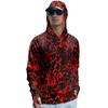 Men's Long Sleeve Hooded T-Shirt Quick Dry Sun Halloween Print for Fishing Gym Outdoor