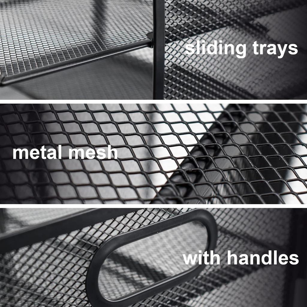 VANRA Document Letter Tray with Mesh A4 Horizontal Letter File Tabletop Storage Document Office Office Pen Tray, 5-Tier Handle, Metal, Size, Case,