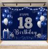 Schwarz Gold Rosa Blau Ballonband Thema Hintergrund, Geschenk zum Erwachsenwerden 18. Geburtstag Party Dekoration Fotografie Hintergrundtuch