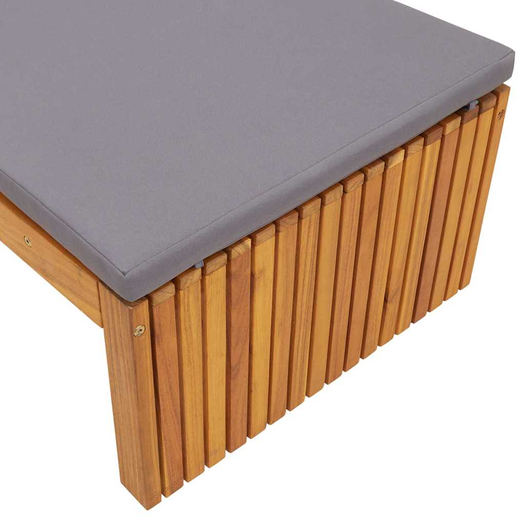 Sun Lounger Oil Natural Finish 200 X 55 X 94 Cm Solid Acacia Wood