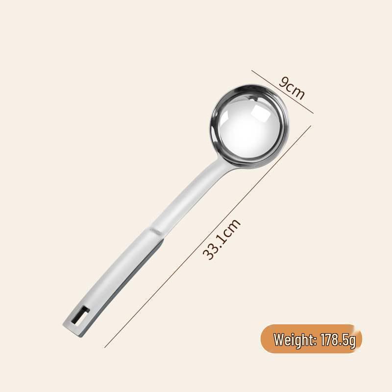 Premium Stainless Steel Long-Handled Kitchen Utensils Set: Wok Spatula, Soup Spoon & Ladle