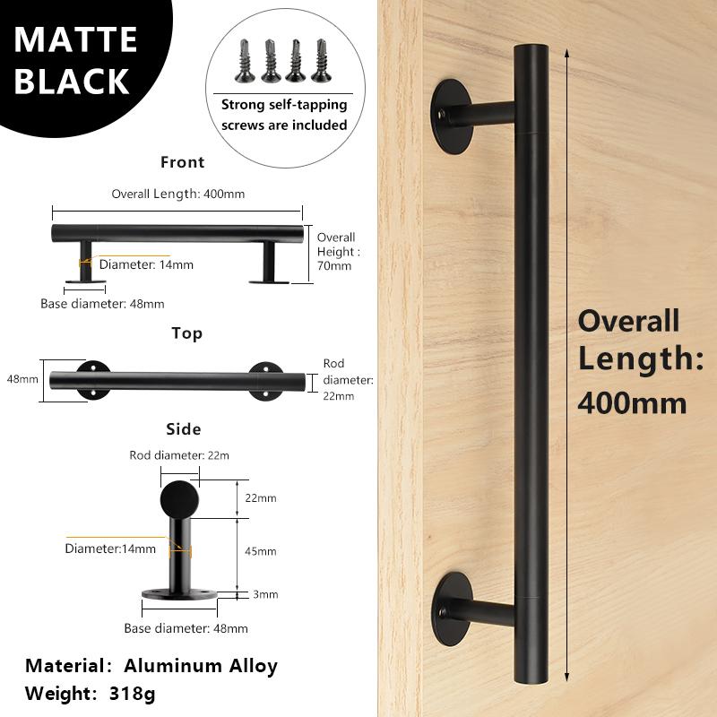 300mm Long Barn Door Handles 400mm Metal Gate Pull Handles Black Garage Shed Door Handles White Sliding Door Handle Interior Clo