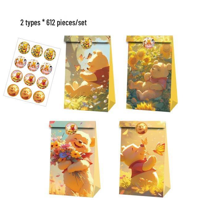 Winnie the Pooh Holiday Birthday Party Gift and Candy Tote Bags