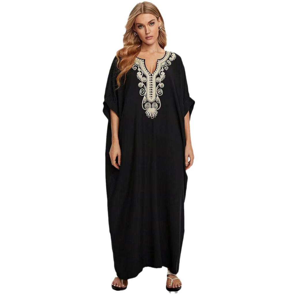 2024 Rayon Embroidered Beach Cover-Up & Sunscreen Robe for Women
