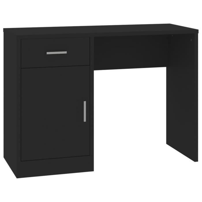 VidaXL Bureau avec tiroir et armoire Noir 100x40x73 cm Bois ingénierie 342653