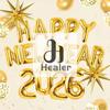 1 Set Happy New Year 2026 Gold Foil Balloons Conjoined Letters & Numbers For New Year Party Decor Aluminum Holiday Celebration