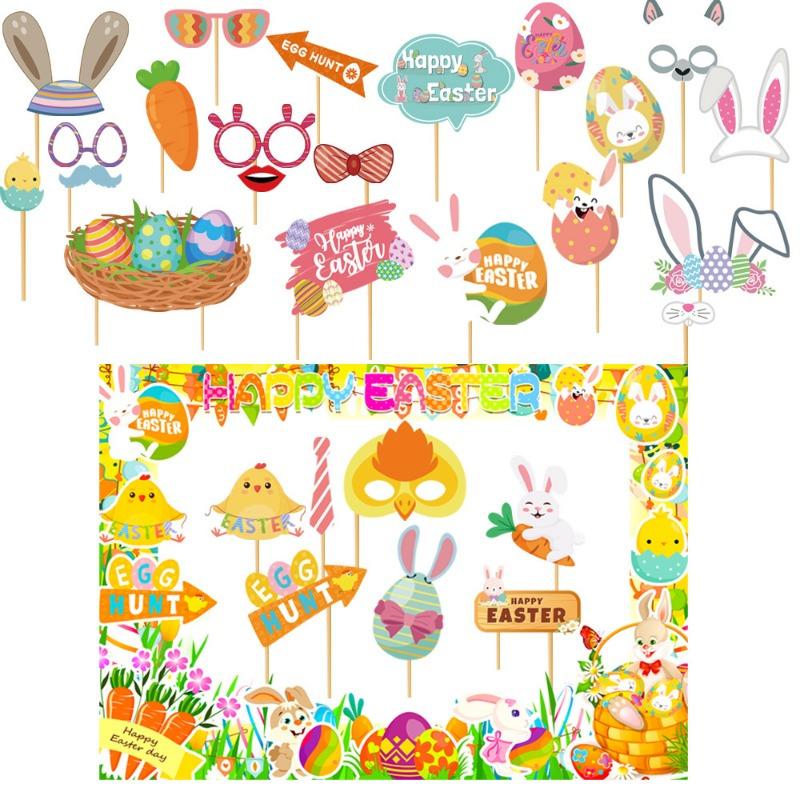 1pc 2026 New Easter Decoration Funny Photo Frame, Paper New Year Photography Props, Party Supplies, Happy Easter Decorations