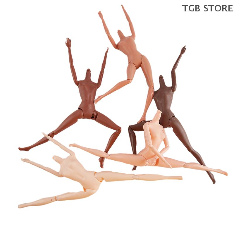 1PC 11 Movable Joints 26/27cm African Doll Nude Body Brown Black Skin Doll Body Skin Children's Pretty Girl Toy Gift