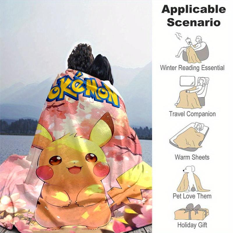 1pc, Pikachu Pokémon Home Decor Blanket, Soft Throw for Couch, Bed, Car, Travel, Camping, Office Nap, Gift Idea for FriendsA068