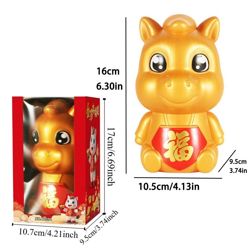 Thickened Zodiac Horse Coin Jar Gold Coin Saving Box Cartoon Piggy Bank  New Year Celebration