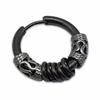 Steel Hollow Hip Hop Dragon mønster Koreansk stil øredobber Circle Ear Studs Men Hoop øredobber