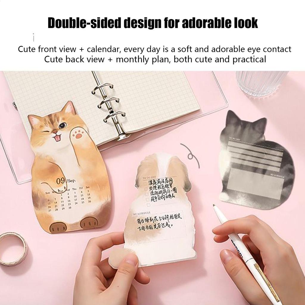 2026 Süße Katzen-Hunde-Serie Schreibtischkalender Tischplaner Jahresagenda Organizer Notizen für Zuhause Büro Schule Tagesplaner