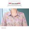 Mom's Elegant Seven-Sleeve Silk Floral Shirt for Women - Middle-Aged & Elderly