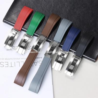 Gummi Uhrenarmband 20mm für Rolex Water Ghost Serie Armband Wasserdichtes Silikon Uhrenarmband Faltschließe Herren Sportarmband