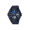 Youth Series Round Dual Display 100M Waterproof Quartz Movement Resin Strap Watch Men Watches Blue AEQ-120W-2AV