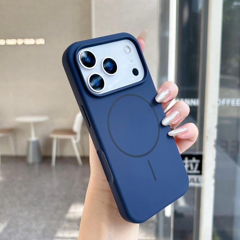 Soft Liquid Silicone Phone Case for Magsafe Mag Safe iPhone 17 Air 16 Pro Max 15 Plus 14 13 17Pro 16Pro 15Pro Magnetic Shockproof Back Phone Cover