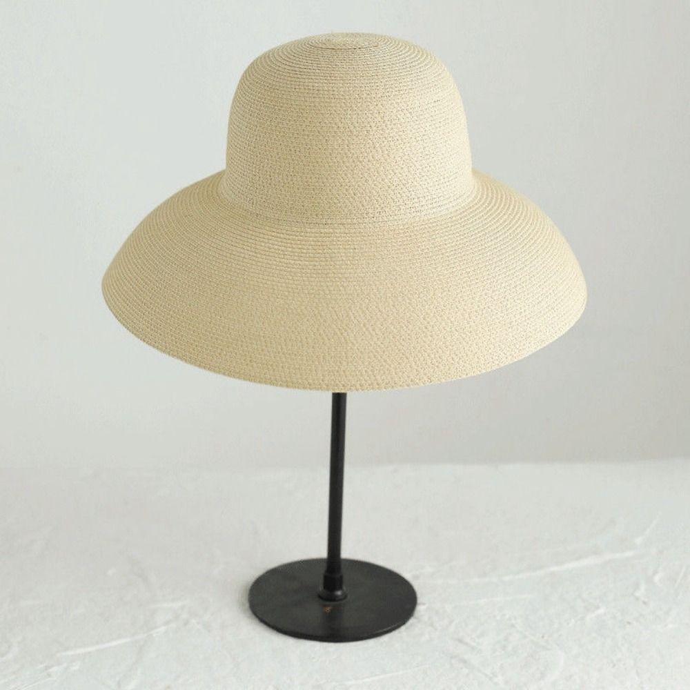 Boho Straw Hat Wide Brim UV Protection Cap Casual Women's Sun Hats Summer