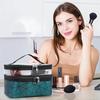 Large Capacity Double Layer Makeup Bag Portable Toiletry Bag with Compartment Travel Makeup Bag for Women Travel Essentials