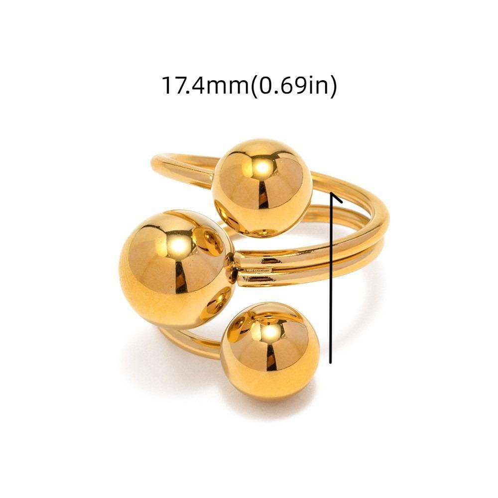 All-Match Irregular Planet Ring Light Luxury Finger Opening Ring Metal Ball Ring  Girlfriend