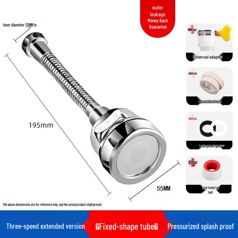 Universal Kitchen Faucet Swivel Extension: Splash-Proof Sink Booster & Water Purifier
