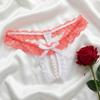 Low Waist Lace Pearl Panties Open Crotch See-through Thong Underwear for Women  Ladies Girls