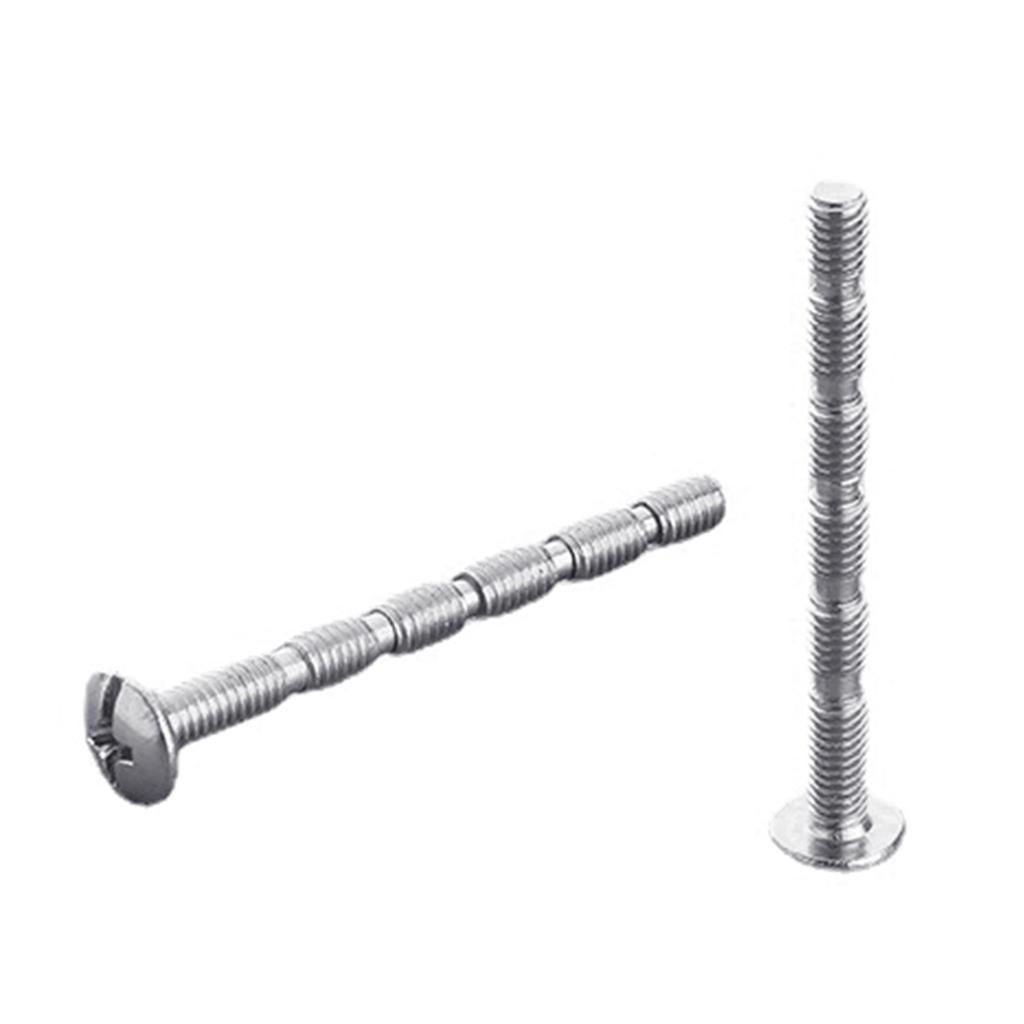 60 Sets Door Handle Bolt Through Fixings Nickel Plated Connecting Screw Simple Installation for Doors Cabinet Drawers