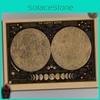 Exquisite Retro Large Vintage Paper Earth's Moon World Map Poster Elegant Home Decor