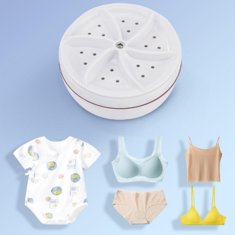 1 Piece Travel Home Business Trip Usb Rotating Turbine Portable Mini Washing Machine For Socks Underwear Wash Dishes
