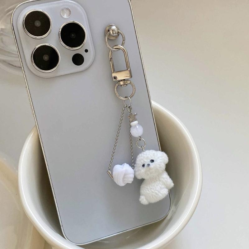 Stylish Dog Phone Chain Bag Hainging Ornament Dog Pendant Suitable for School Office Travel and Daily Decoration