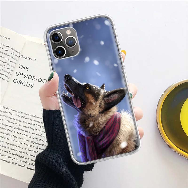 

Силиконовый чехол для телефона с изображением немецкой овчарки для iPhone 17 16 16E 15 Pro Max 14 Plus 11 13 Mini 12 7 8 SE Air 17Pro Защитный корпус F iPhone 11