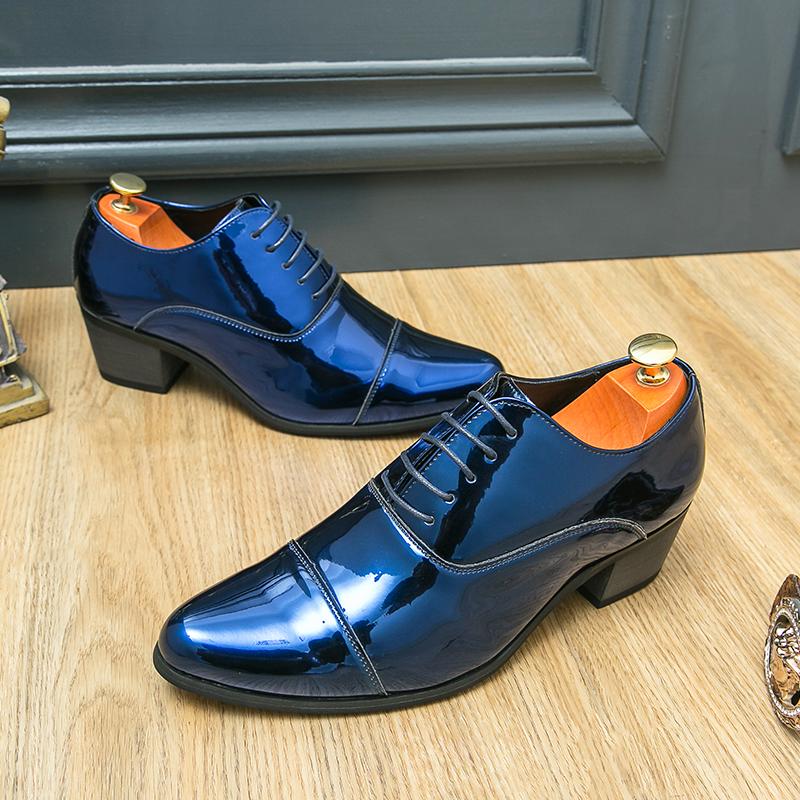 Derby Platform Gold Flats Lace Up Brogue Shoes Classic Wedding Dress Footwear Business Man Oxford Shoes Stylish Dresses Evening