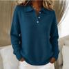 New Autumn and Winter Loose and Lazy Style Soft and Waxy Women's Lapel POLO Shirt Long-sleeved Button Sweater