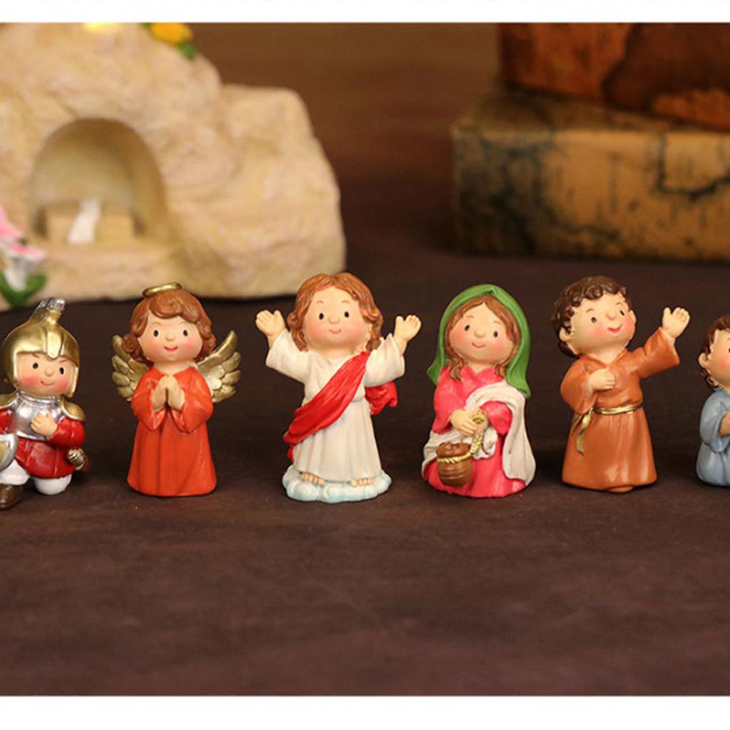 Resurrection Ornament Set with Detailed Figurines and LED Lighting for Christmas Home Decoration