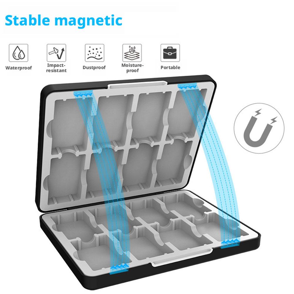 For GBA 16-in-1 Game Card Storage Box - Magnetic Organizer for Game Boy Advance Cartridges