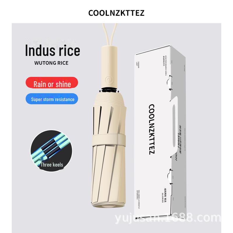 Umbrelă automată bărbătească 72-Bone: Fibre din lemn masiv, protecție UV, logo personalizat