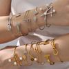 18K Gold Plated Stainless Steel Geometric Knotted Open Bracelet: European and American Fashion Statement