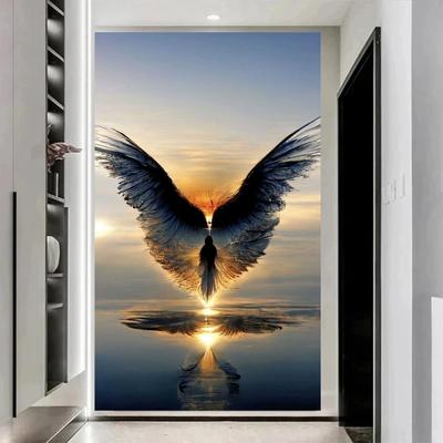 Peinture diamant 5D à faire soi-même, ailes d'ange, plein carré rond, mosaïque de diamant, portrait, paysage fantastique, art, décoration de la maison