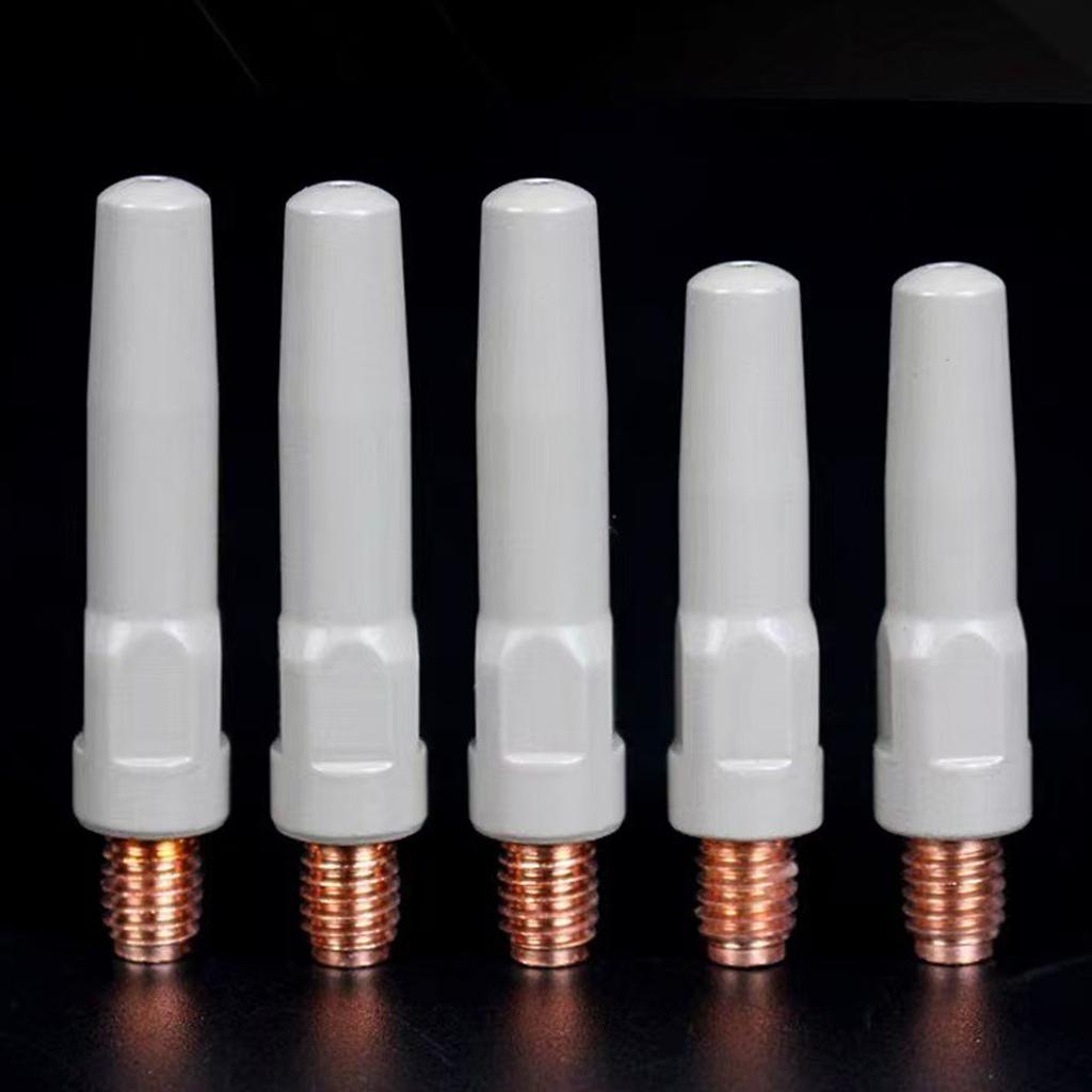 10Pcs Welding Contact Tips 40mm M6 Gas Nozzle Tip 0.8mm 1.0mm 1.2mm Welding Torch Welding Tool Parts Equipment