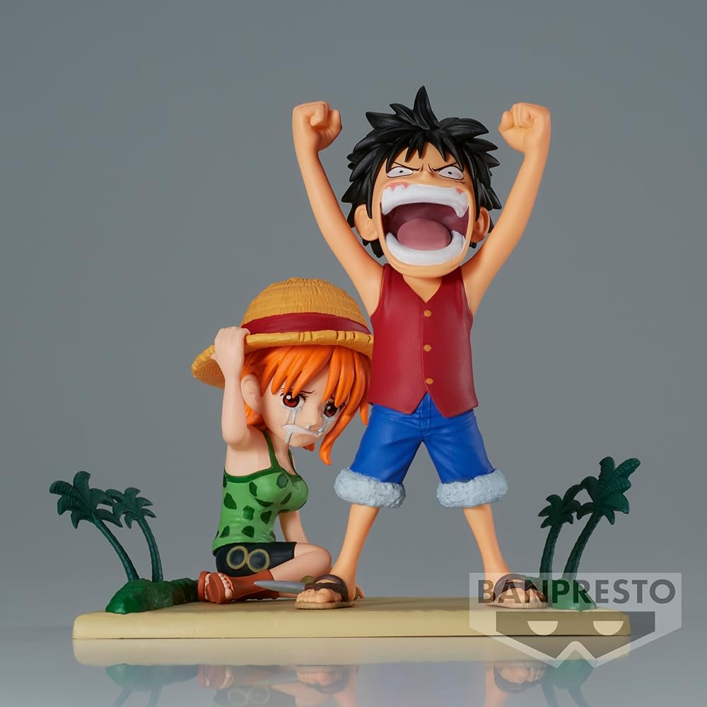 Banpresto One Piece Log Stories Luffy & Nami Collectible Figure 10cm Anime Character Toy