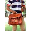 Laptop Bag Briefcase Men's Goat S Vintage Brown Leather Messenger Bag Shoulder