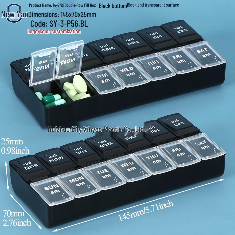 Seven-Day Pill Organizer: Morning, Noon, Night Portable Capsule Case with Large Capacity