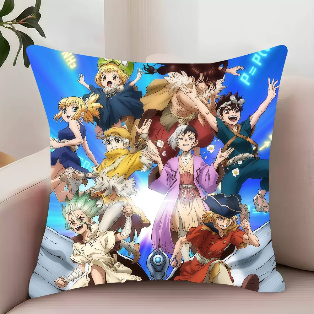 Bilibili D-Dr.STONE 4 Anime Pillow Case Decor Protective Covers Comfortable Soft for Sofa Living Room Home Office