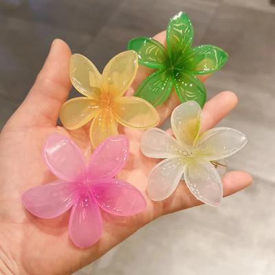 Neue Candy Transparente Blume Haarspange für Damen Strandurlaub Mode Temperament Entenschnabelspange Mädchen Haarschmuck