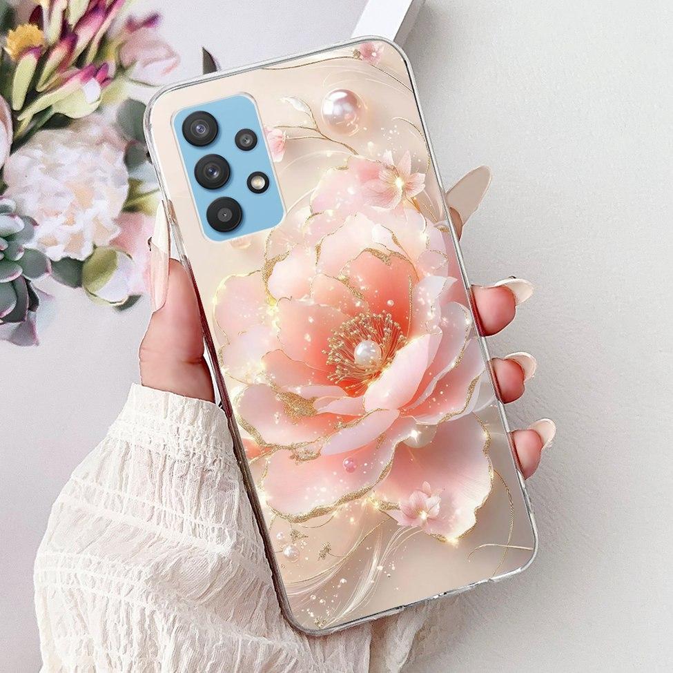 For Samsung A32 5G Case SM-A326B Clear Cute Cat Fashion Funny Painted Back Cover For Samsung Galaxy M32 5G Phone Case SM- M326B