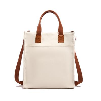 NICE SELECTION 2-Way Large Capacity Tote Bag for Women, Canvas, Shoulder & Hand Carry, with Shoulder Strap, Perfect for Commuting, School, or As a