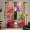 2pcs Multicolored Floral Printed Curtains   Semi-Transparent Rod Pocket Drapes for Bedroom and Living Room   Contemporary Home Dec