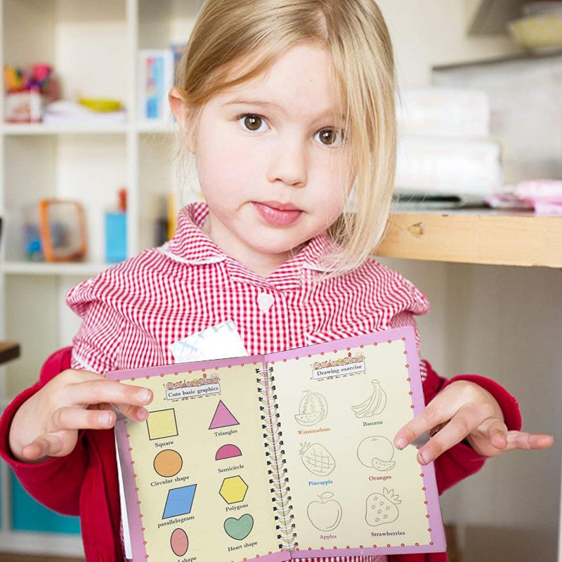 Global English Calligraphy Practice Set: Preschool Pen Control & Magic Writing Stickers for Kids
