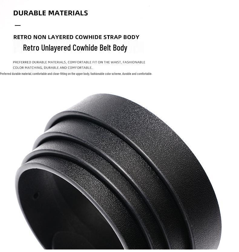 Women's Retro Carved Black Genuine Leather Belt with Pin Buckle