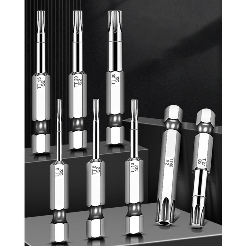 10Pieces Torx Head Screwdriver Bit Set Hex Shank Security Tamper Proof Screwdriver Drill Magnetic Screwdriver Bit Tool