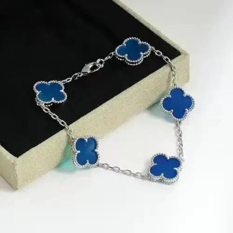 15Mm Four-Leaf Clover Five Flowers Bracelet High-Grade Titanium Steel Bracelet Fashionable Versatile Lucky Four-Leaf Clover Jewellery